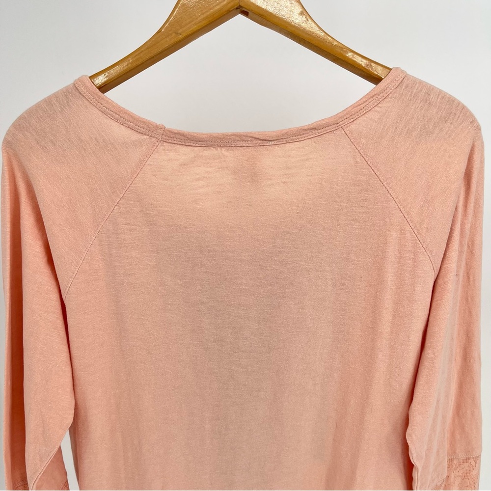 Sundance Womens Embroidered Beaded Top Size L Peach Lace Detail Boho - Picture 9 of 10